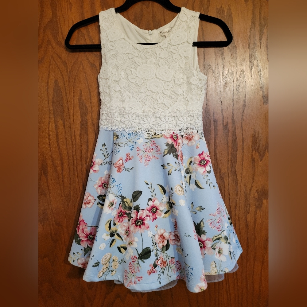 KnitWorks Girls Size 8 Floral Spring Dress